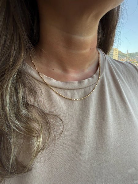 Foto de Choker Mini Palitinhos Ouro em Ouro 18k, vista frontal, Sapphire Joias