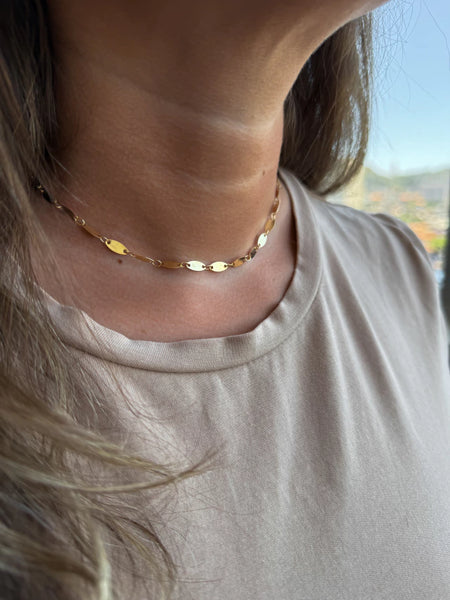 Foto de Choker Gominhos Lisos em Ouro 18k, vista frontal, Sapphire Joias