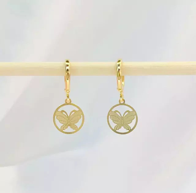 Foto de Argola Borboleta Ouro em Ouro 18k, vista frontal, Sapphire Joias