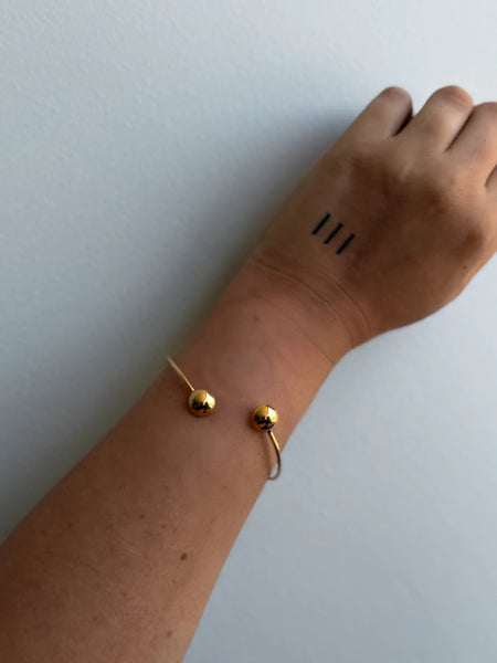 Foto de Bracelete Dupla Esfera Ouro em Ouro 18k, vista frontal, Sapphire Joias