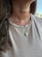 Foto de Colar Heart Olho Grego em Ouro 18k, vista frontal, Sapphire Joias