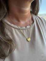 Foto de Colar Coração Diamantado Ouro em Ouro 18k, vista frontal, Sapphire Joias